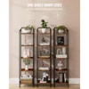 Narrow Book Shelf, Industrial Corner Shelf Storage Organizer, Slim Shelving Unit for Home Office, Living Room5-Tier, Bookcases 4