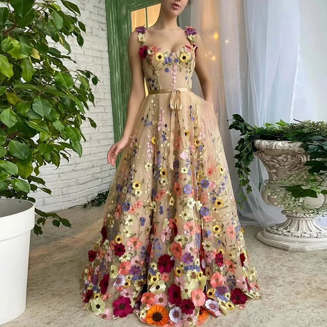 Designer Floral Printed Gown For Girls