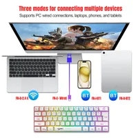 Wireless keyboard mouse combo Bluetooth key board  60% kit 2.4Ghz computer white Gamer keyboards Mice combos set teclado pc - Image 3