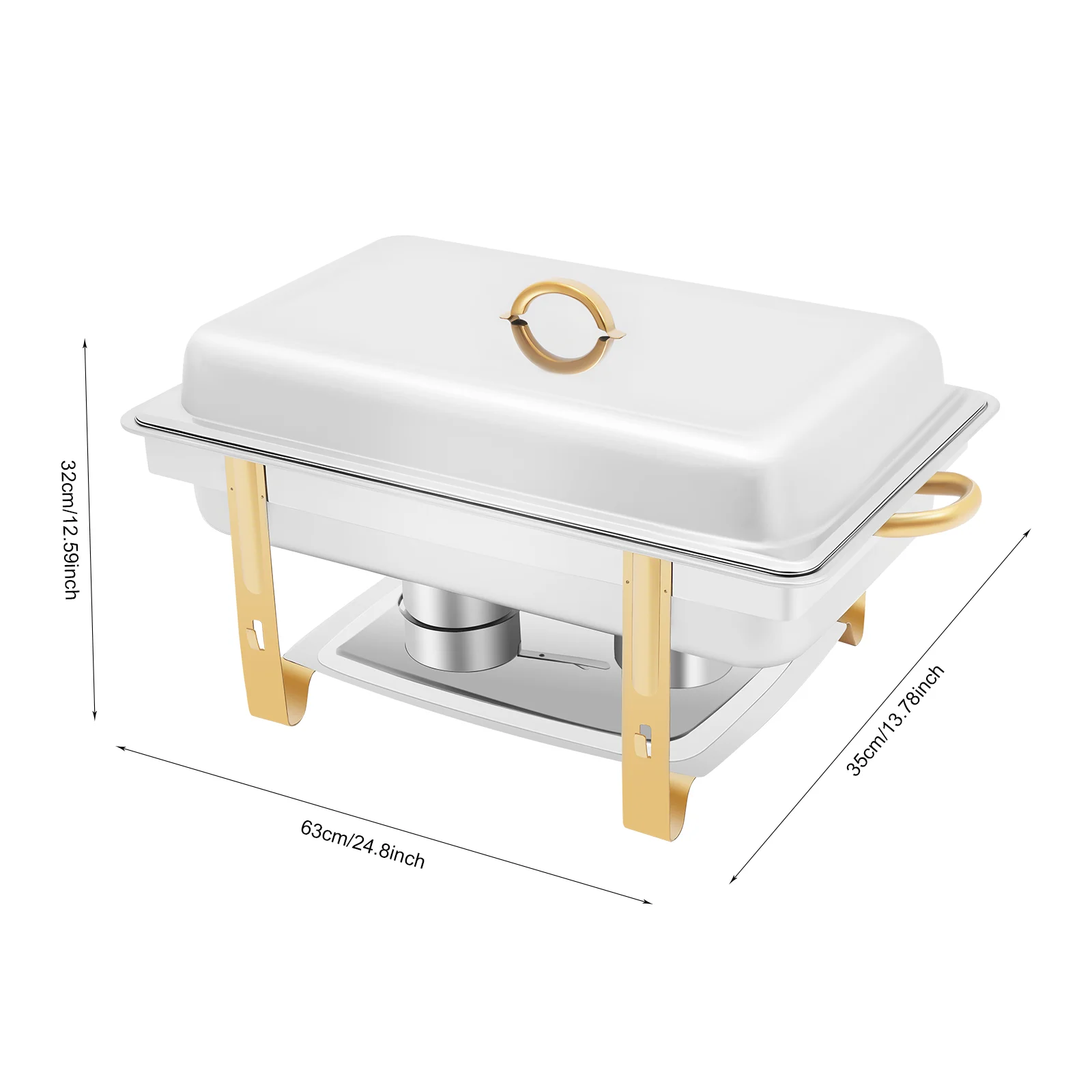 9L Buffetwärmer, professionelle Chafing Dish aus Edelstahl, verstellbare Hitze für Hochzeitsbankett-Catering – Detail 7