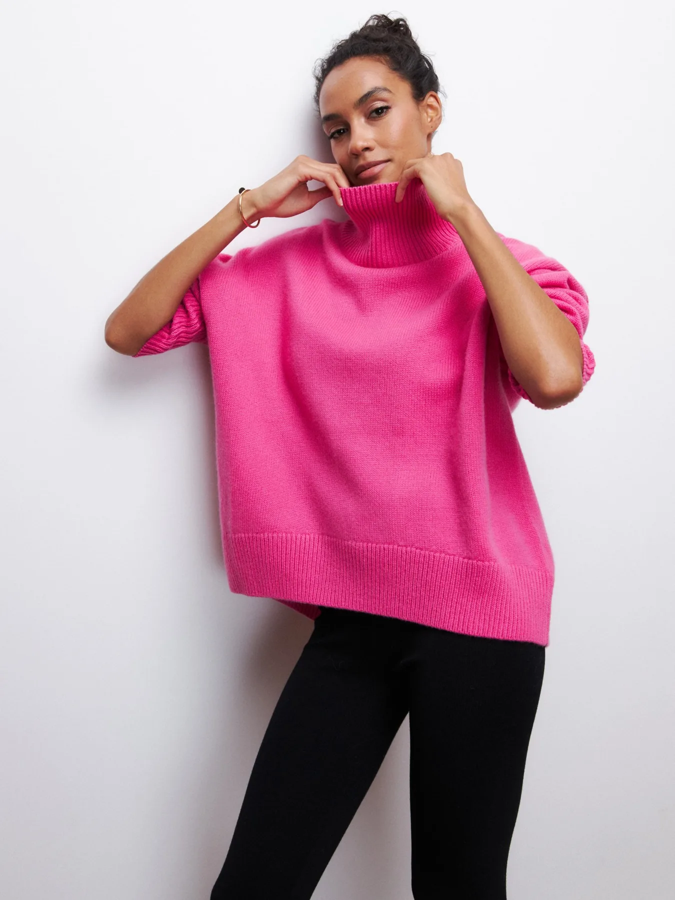 Oversized Knitted Sweaters Loose Women Pullovers Autumn Winter Basics Tops Jumper Warm Female Turtleneck Pulers Sweaters_voghion.com