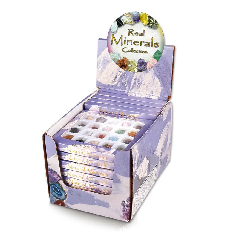 20 types of children's mineral specimens boxed crystal agate stone mineral crystal ore 4