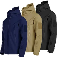Men's Winter Autumn Fleece Sharkskin Waterproof Tactical Military Camping Hiking Jackets Climbing Hunting Coats Combat Pants