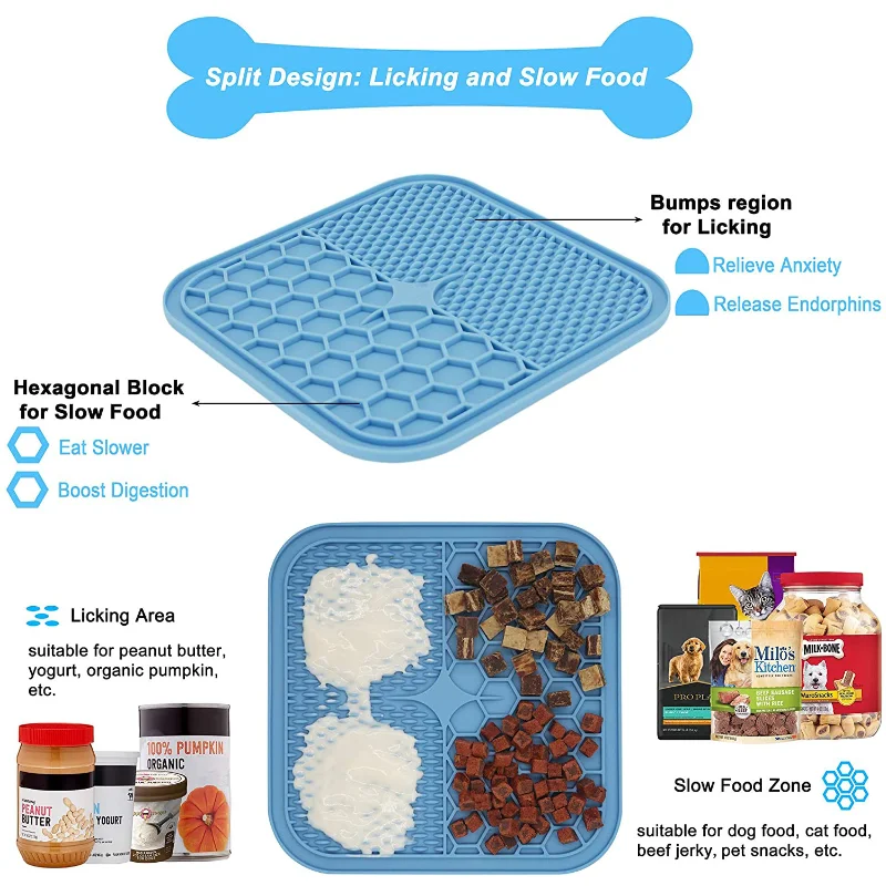 Pet Placemat Cat Slow Feeding Mat Dog Lick Mats Silicone Pets Eating Slowly  Food Pad Bathing Distraction Dogs Feeding Supplies - AliExpress