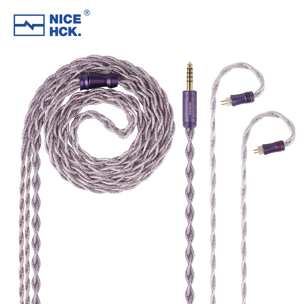 NICEHCK AceLilac HiFi イヤホンケーブル 7N OCC + 7N シルバー