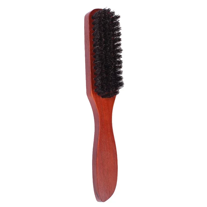 Barber Solid Wood Boar Shaving Brush Beard Massage Black Boar Bristle Hair Brush Curved Wooden Men Beard Mustache Brushes jewelry display stand necklace pendant curved solid wooden jewelry desktop prop booth set