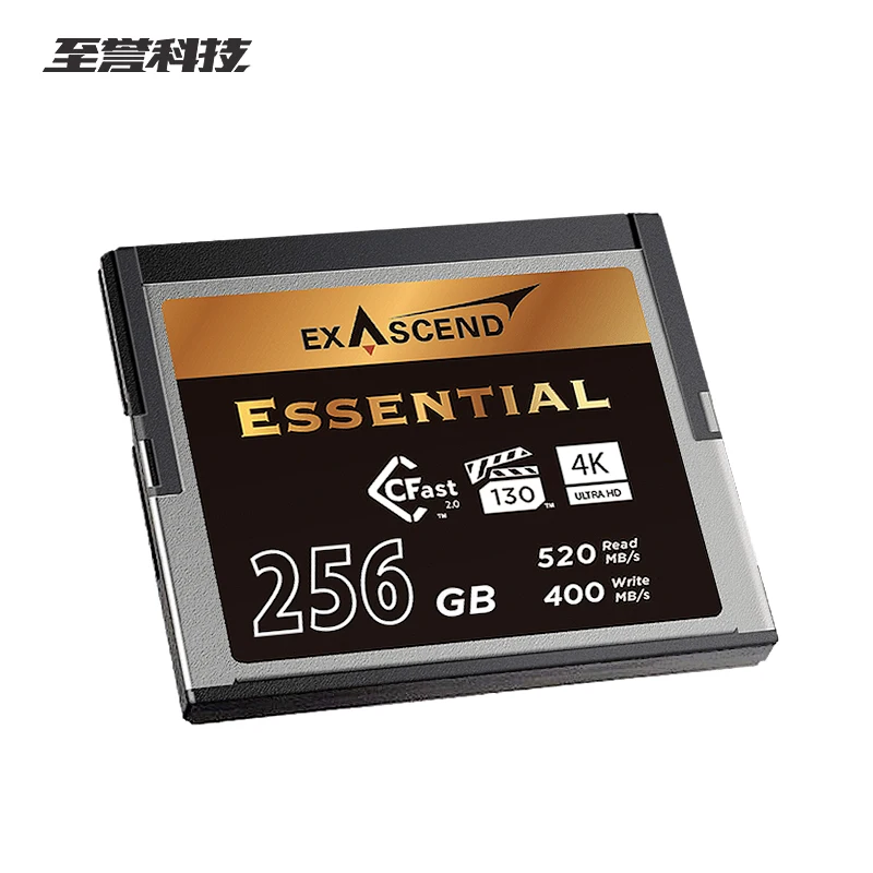 Exascend-tarjeta de Memoria CFast Essential, 128GB, 256GB, 512GB, 1TB, VPG, alta velocidad, 500 MB/s, tarjeta de Memoria Flash, tarjeta de vídeo 4K para cámara
