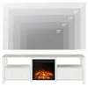Modern LED Fireplace TV Stand for 75 Inch TV & 16 Color LED Light, Entertainment Center with Storage Cabinet, White Fireplace TV 6