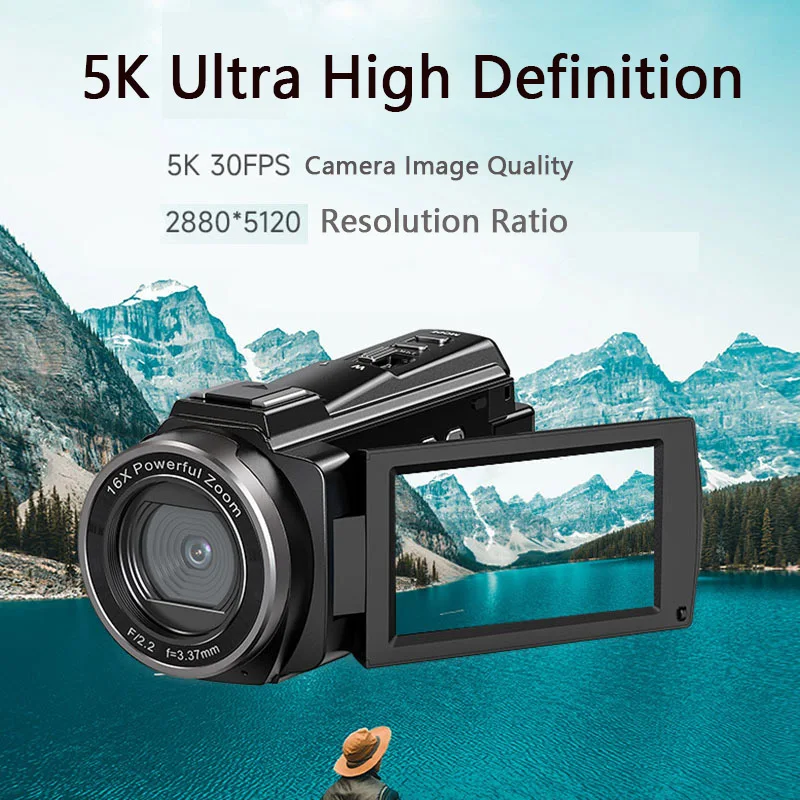 5K High-Definition Digital Camera Outdoor Sports DV Camera Handheld Photography Electronic Anti Shake Camera Shooting A Video