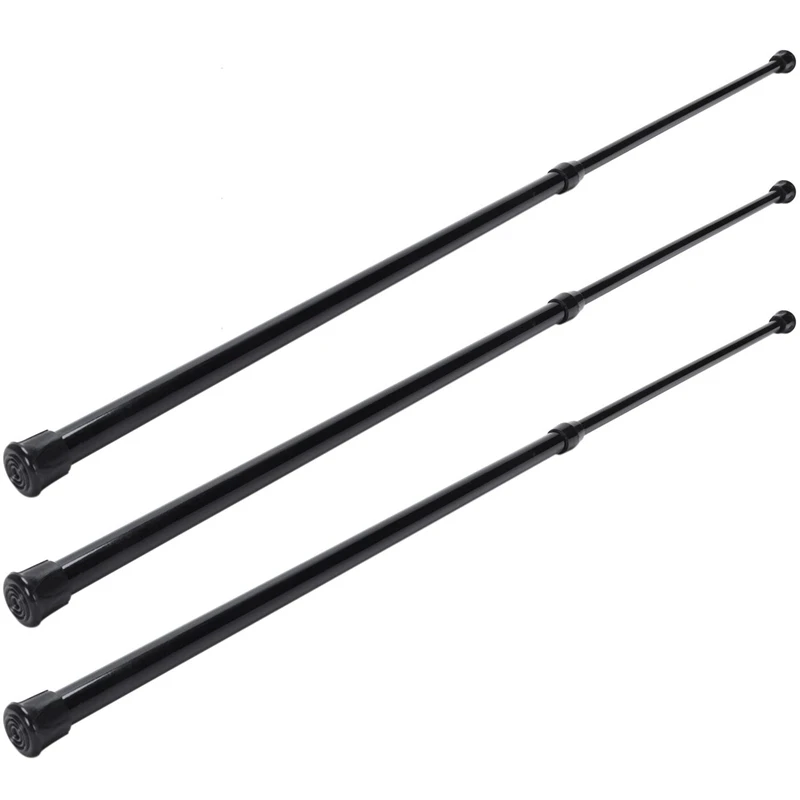 

3X Spring Extendable Loaded Curtain Rail Pole Telescopic Bath Window Tension Rod,40-70Cm