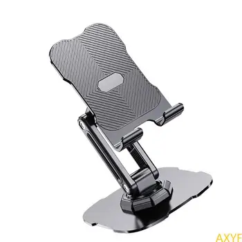 Tabletop Phone Stand Height Adjustable Rotating Cellphone Cradle Desk Tablet Holder Mount Foldable for Video