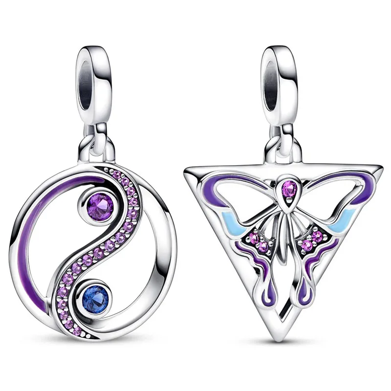 

Original Me Balance Yin & Yang Butterfly Medallion Bead 925 Sterling Silver Charm Fit Fashion Bracelet Diy Jewelry