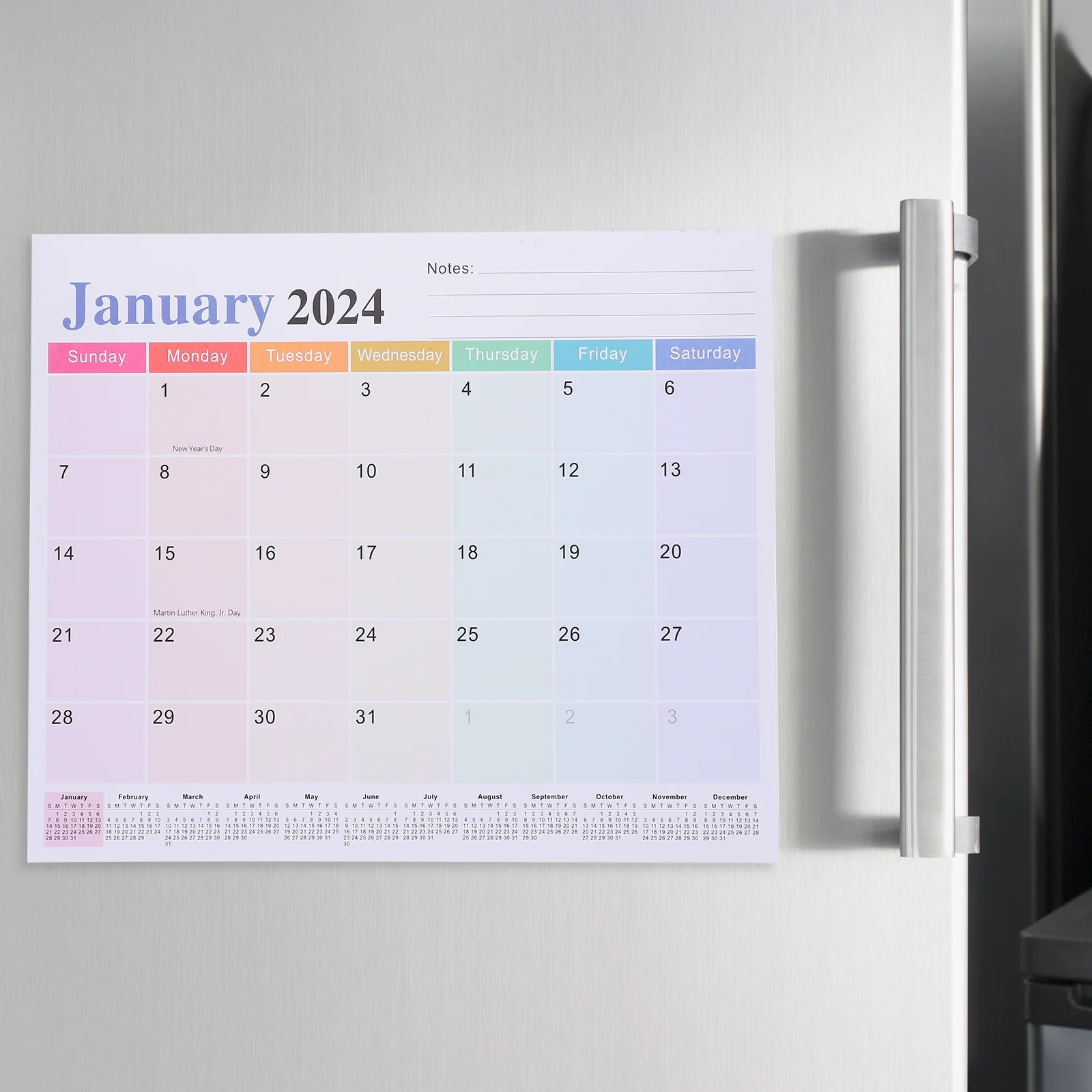 

Note Magnetic Calendar Household Writing Monthly Office Calendar Home Accessory