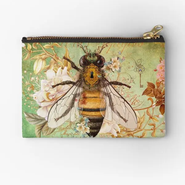 

Мешочки с кармашком для монет и косметики Honey Bee, маленькая сумочка на молнии для хранения монет, нижнее белье для мужчин, брелок