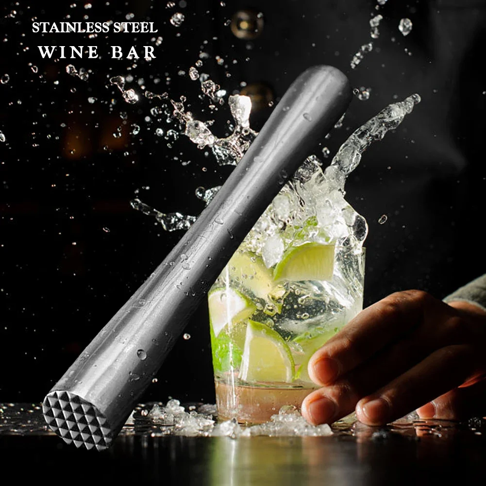 Bar tools Stainless Steel Wine Mixing Stick Muddler Cocktail Stirrer Shaker Ice Crusher Comfortable Grip Barware Tool