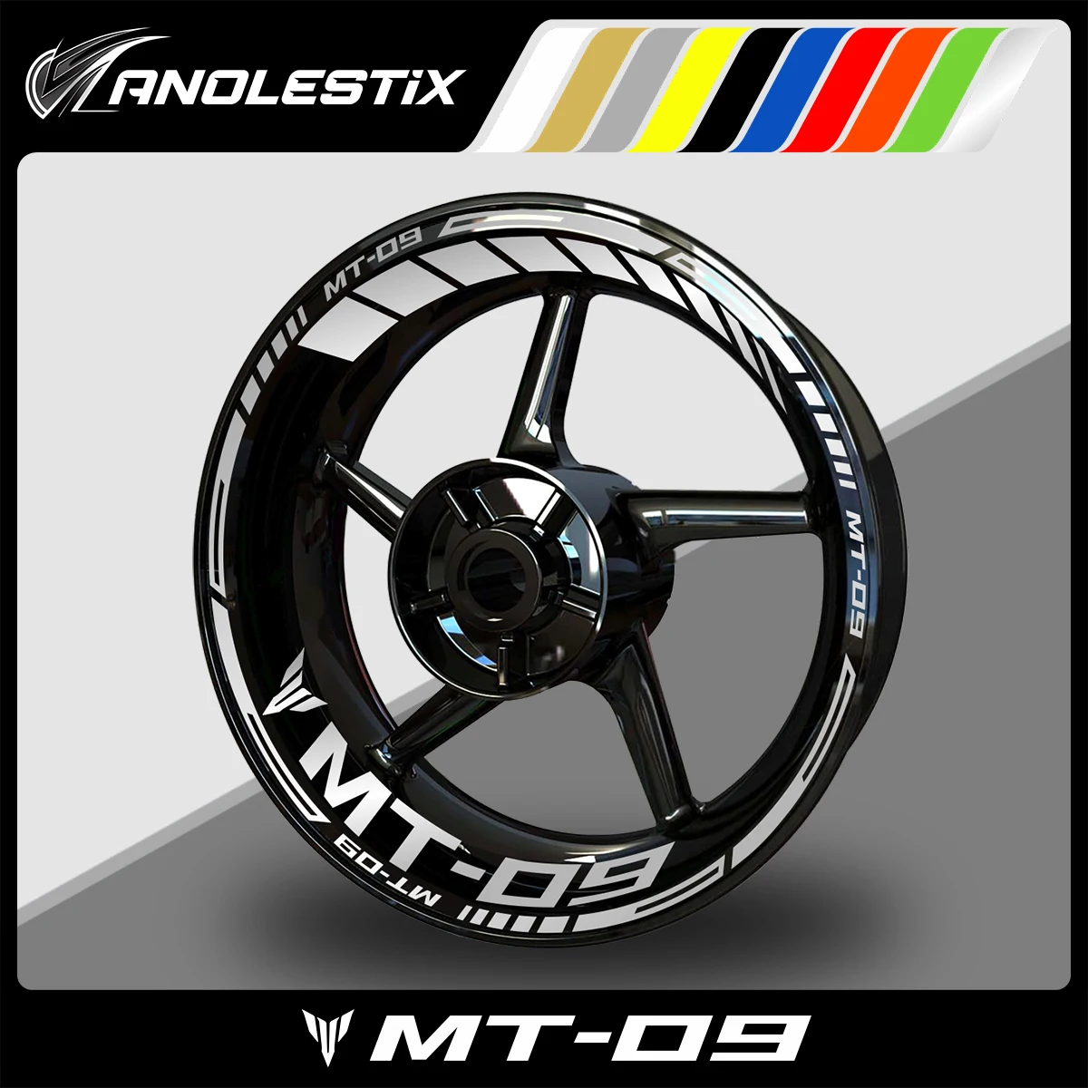 

AnoleStix Reflective Motorcycle Wheel Sticker Hub Decal Rim Stripe Tape For YAMAHA MT09 MT-09 2017 2018 2019 2020 2021 2022