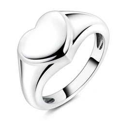 Sterling Silver Heart Minimalist Ring for Women - Elegant Fine Jewelry Accessory (KTR345)