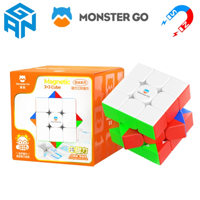 GAN Monster Go 3×3 Speedcube Magnetic Magic Cube 48 Magnet 3x3x3 Speed Puzzle Children's Fidget Toy 3x3 Professional Cubo Magico 2