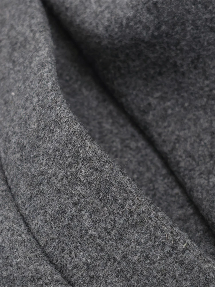 Frauen Lange Mäntel Revers Mit Gürtel Zweireiher Woolen Mantel Chic Weibliche Volle Hülse Dünne Herbst Mäntel Neue Dame Outer – Detail 8