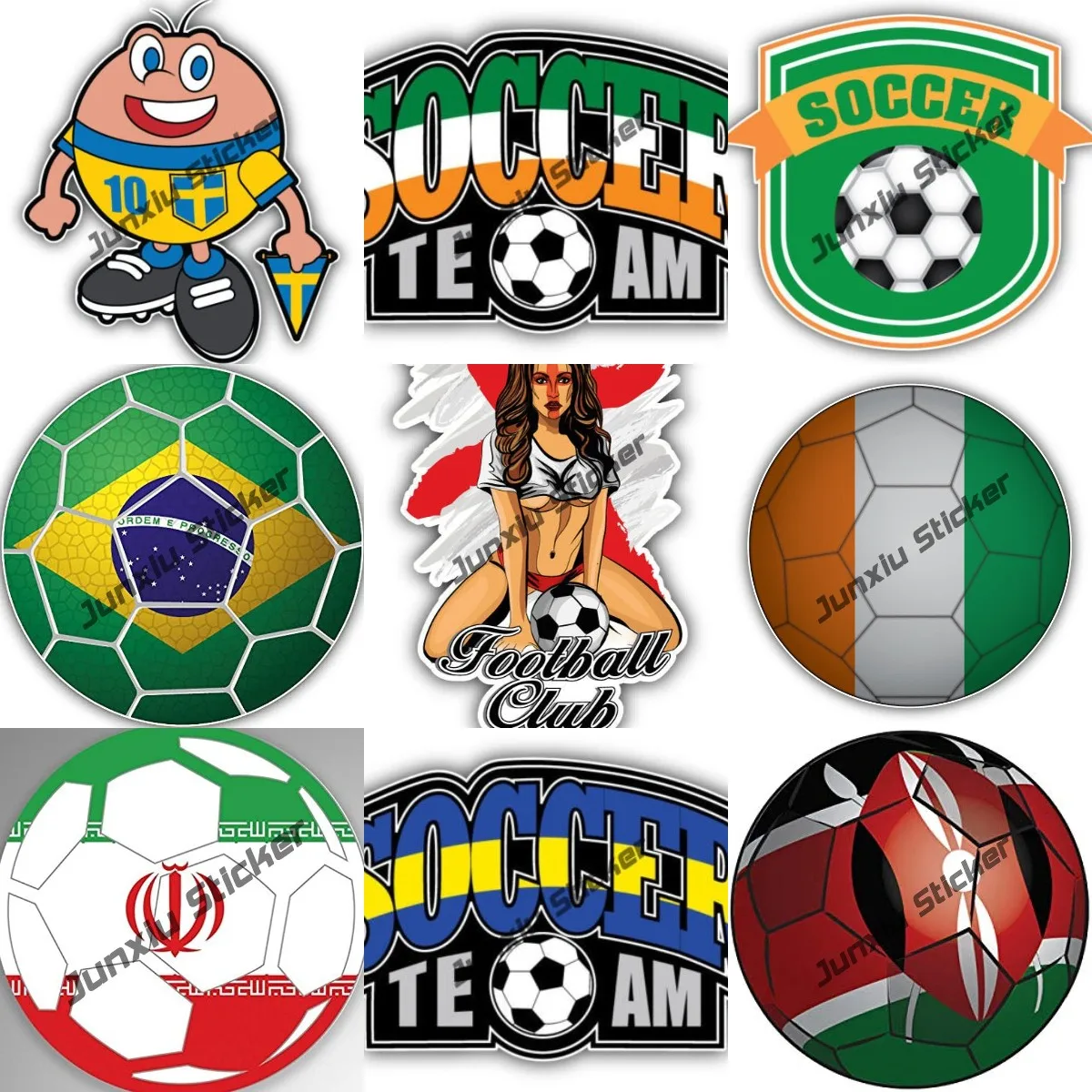 

Ireland Flag Soccer Team Slogan Car Sticker Decal Mexico Sweden England Flag Soccer Fan Flag Football Car Decals for Cars Truck