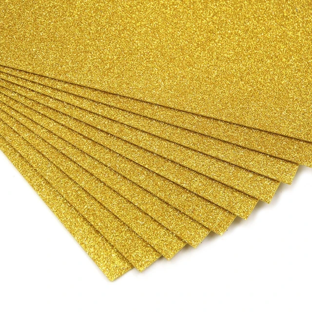 10PCS thick craft gold glitter foam paper foamy paper Glitter EVA sponge  paper