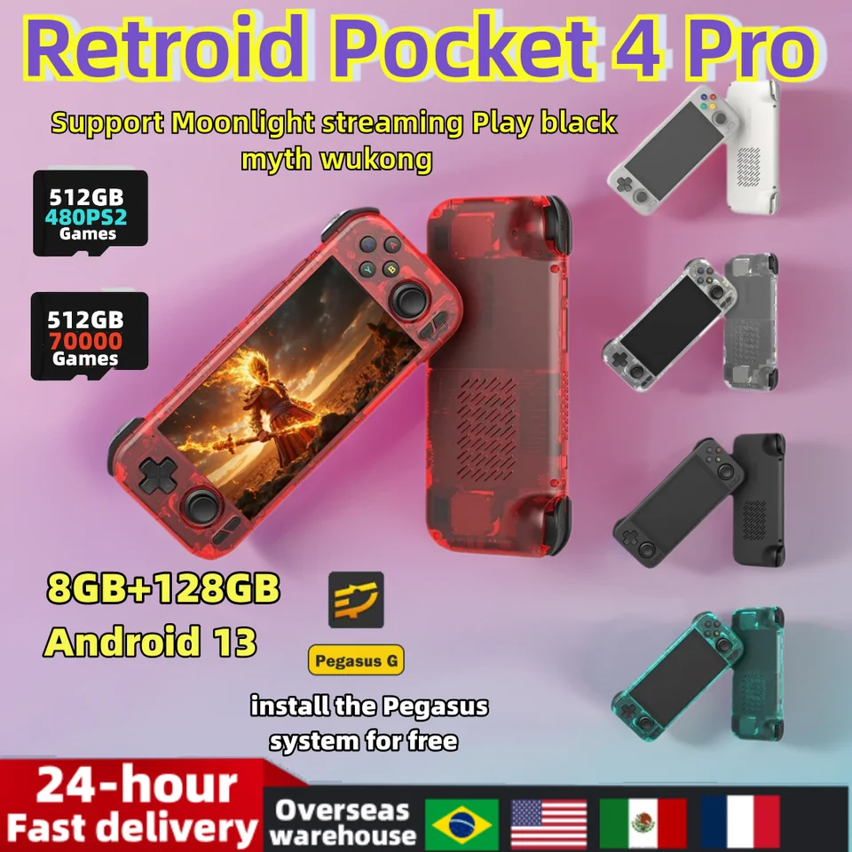 Retroid Pocket 4 Pro Retro Handheld Game Video Player Console 4.7
