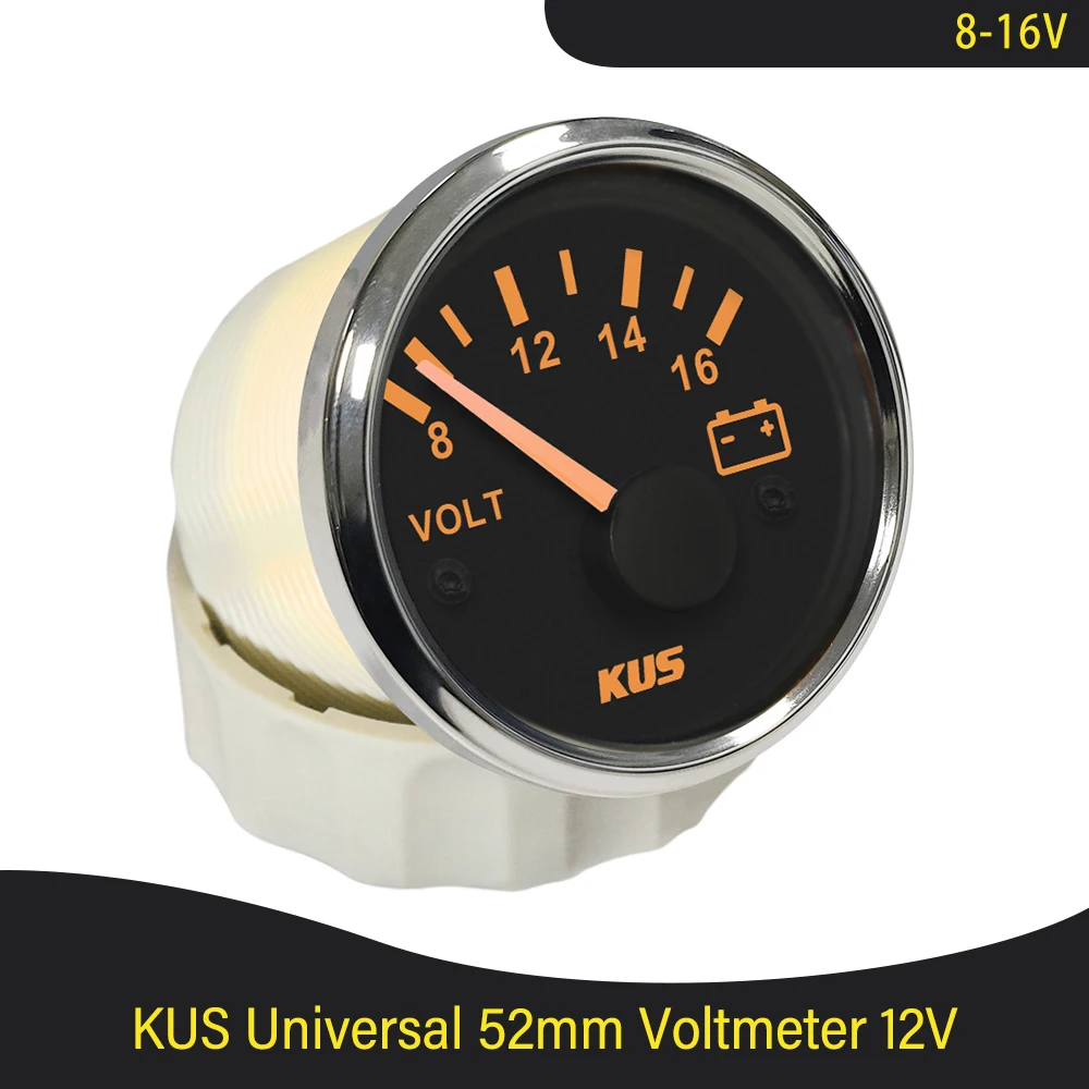 KUS – jauge de tension de batterie Marine 2 , 12V/24V, pour bateau,  voiture, camion, RV, voltmètre, indicateur de tension, rouge et jaune