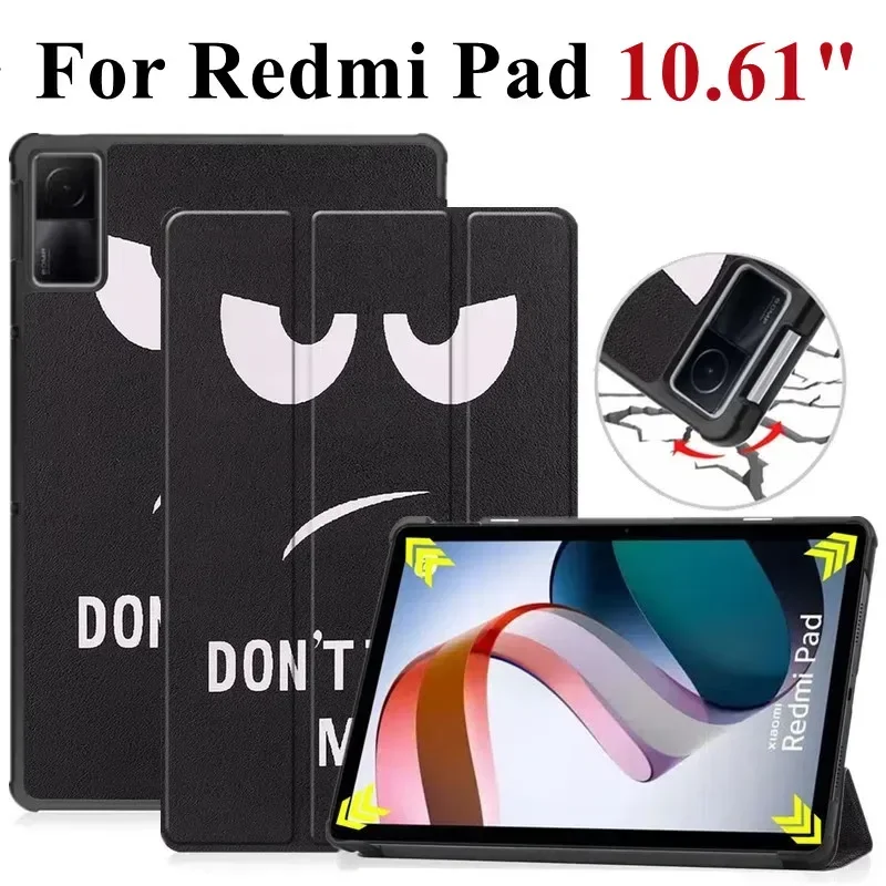 Premium Tri-Folding PU Leather Smart Cover for Tablet - Auto Wake Feature, 10.6 Inch