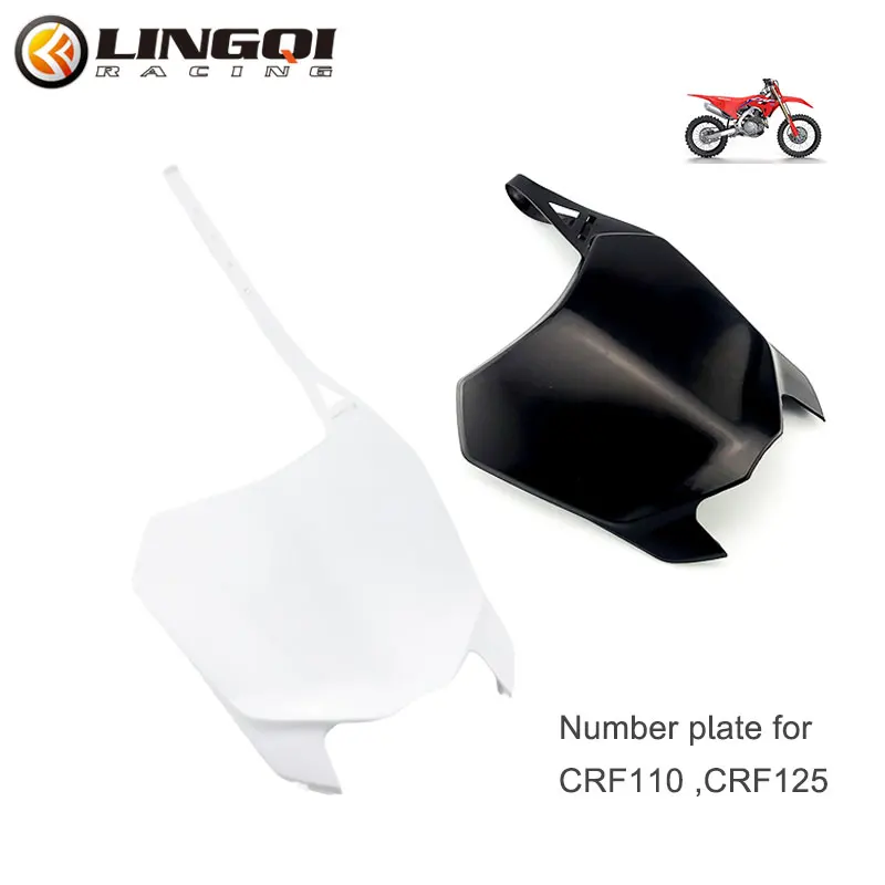 LINGQI RACING Motorcycle CRF 110 125 Plastic Front Number Plate For CRF110 CRF125 Racing Off Road Pit Dirt Bike motorcycle accessories