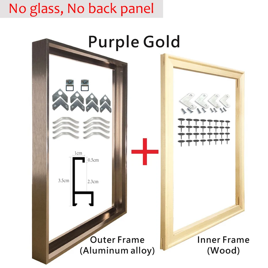 Versatile Gold Metal Multi-Size Wall Art Canvas & Photo Frame