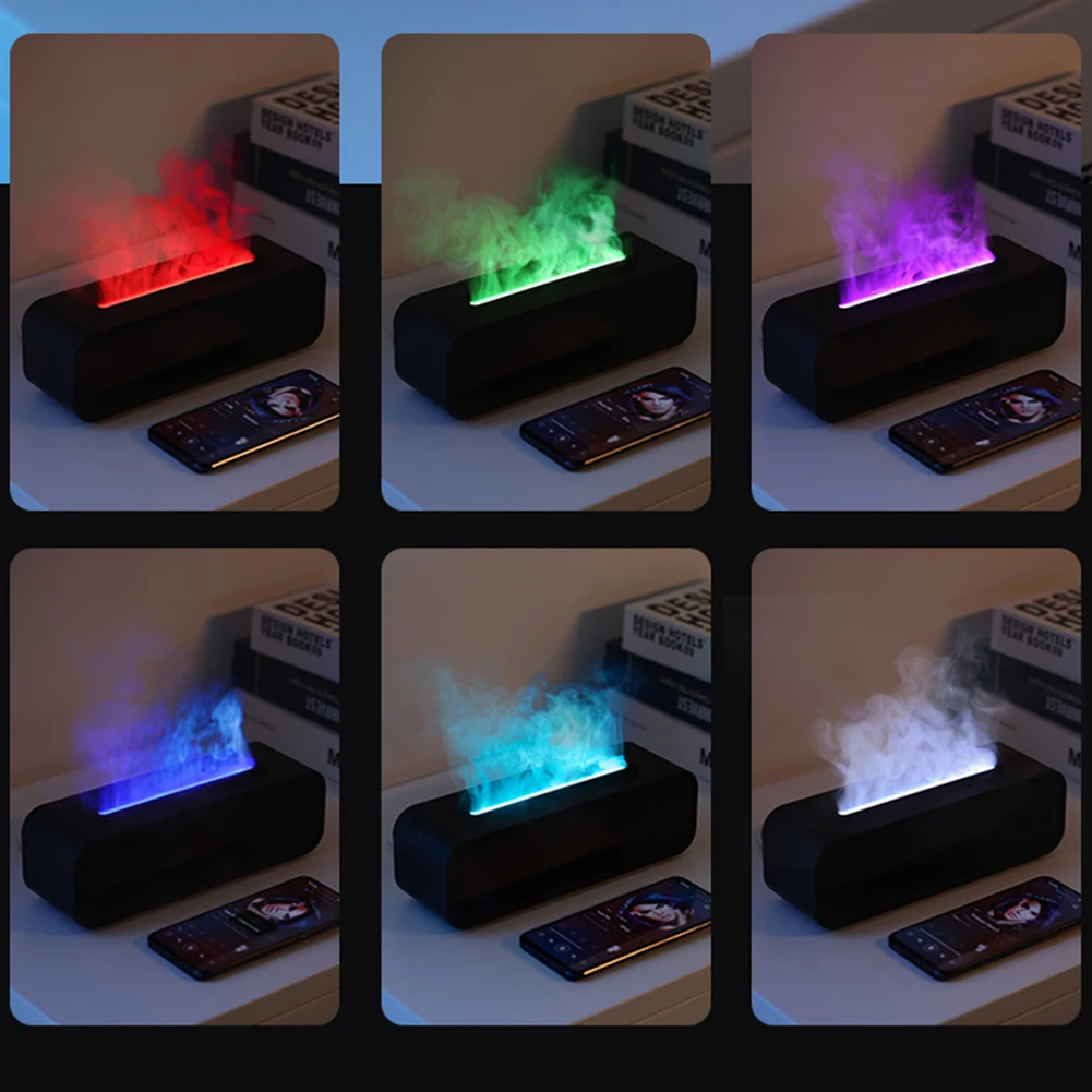 Colorful Flame Essential Oil Diffuser with Remote Control Air Humidifier Aroma Diffuser for Bedroom Home Office Yoga Meditation