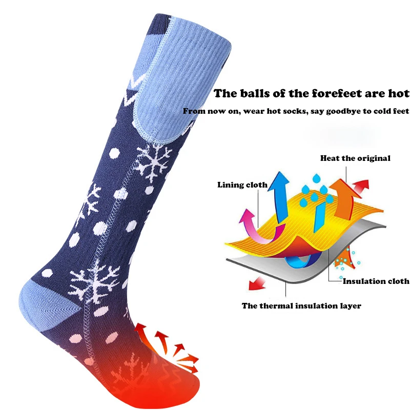 

Men Winter Sport Socks Sports Warm Foot stocking 5000MAH Rechargeable USB Heated Socks Electric Heated Skiing stocking for Women