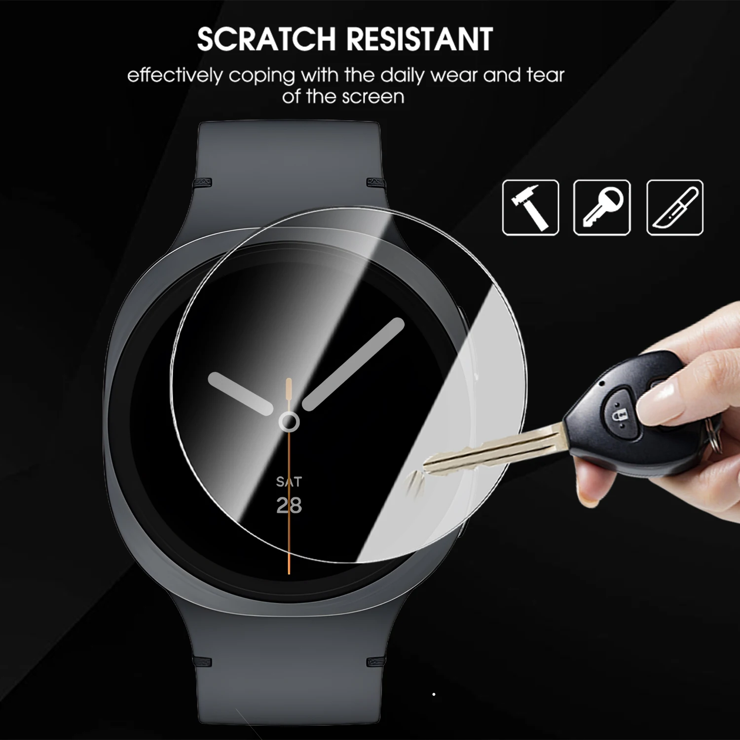 Anti-peeping 9H Hardness Protective Film For Samsung Galaxy Watch 8 40/44mm Classic 46mm Ultra 47mm (2024/2025) Tempered Glass