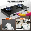 BENTISM Gas Cooktop Tempered Glass Countertop Cooktop 28" Max 10100BTU 2 Burners 5