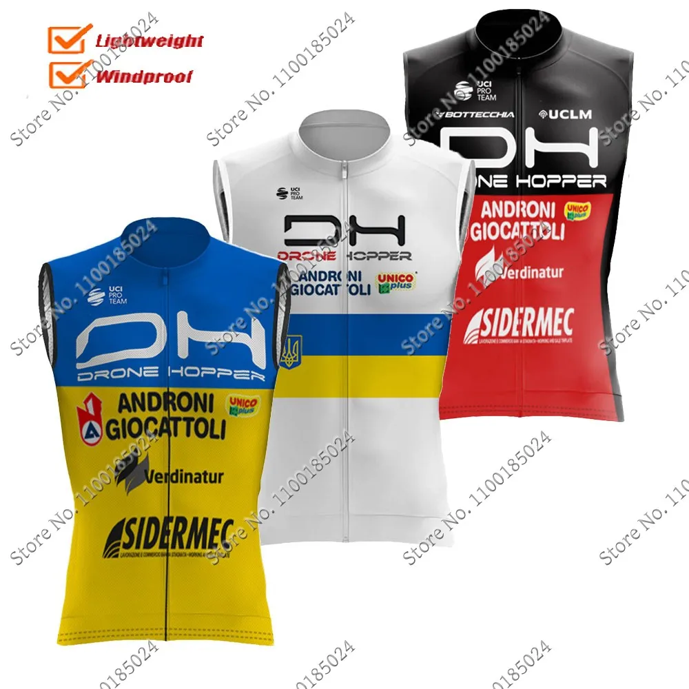 Ucraina Team Wind Vest 2023 Androni Cycling Vest Antivento Leggero Race Road Cycling Jersey Senza Maniche Mtb Maillot Ropa
