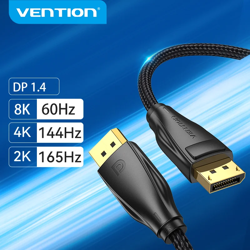 Vention DisplayPort 1.4 Cable 8K@60Hz 4K@144Hz 1080P@240Hz 32.4Gbps for Gaming Monitor HDCP 2.2 Graphics Card PC HDTV DP Cable