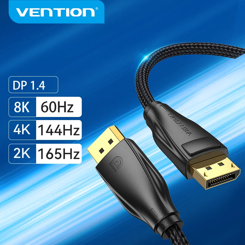 Desfavorable Dispuesto Mal funcionamiento Vention Cable DisplayPort 1,4, 8K @ 60Hz, 4K @ 144Hz, 1080P @ 240Hz, 32,4  Gbps, para Monitor de juegos, HDCP 2,2, tarjeta gráfica, PC, HDTV, DP| | -  AliExpress