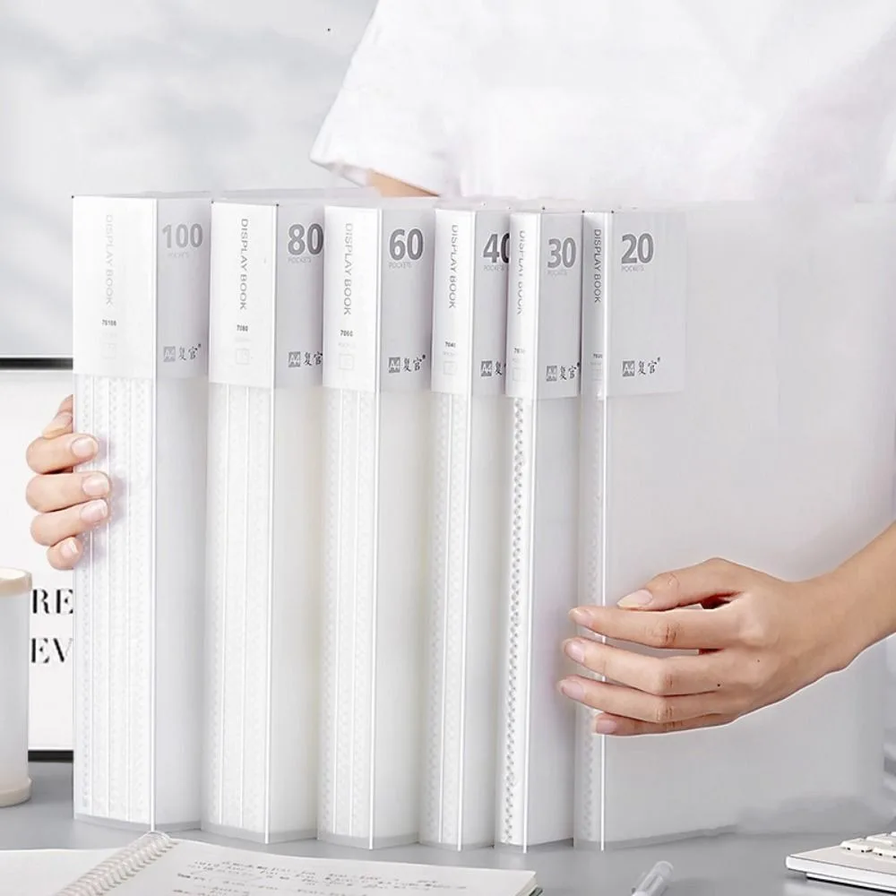 A4 File Folder Large Capacity Document Container Multifunctional Transparent Paper Organizer 20/30/40/60/80/100 Sheets