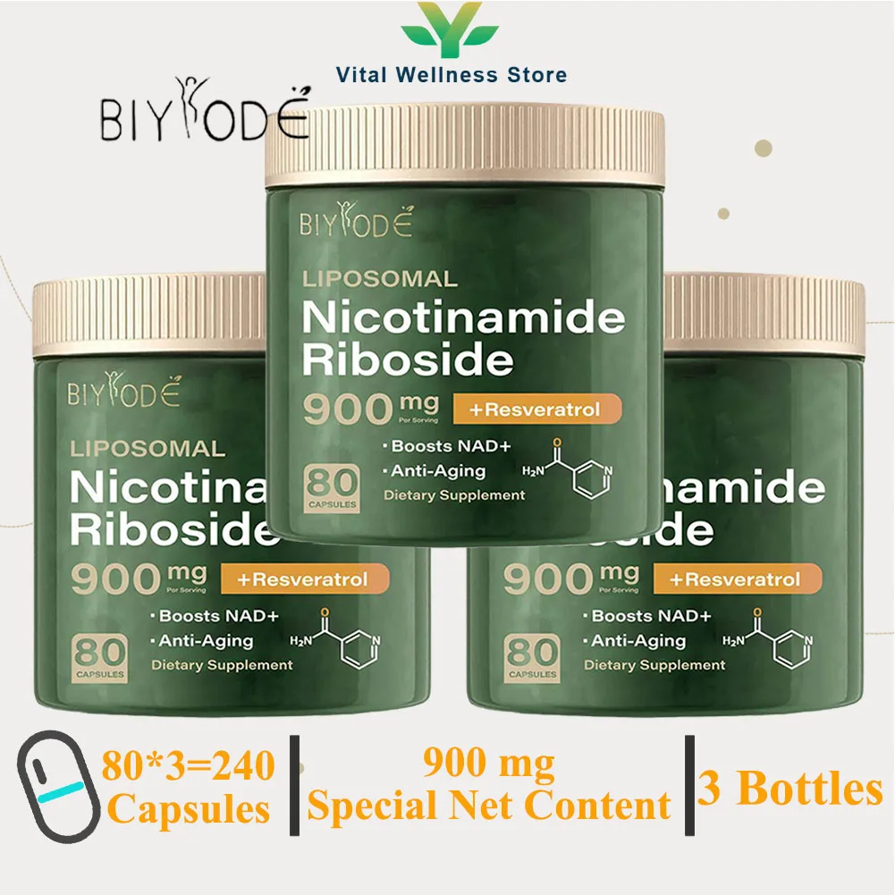 NAD Supplements 3Bottles Nicotinamide Riboside Capsules Energy For Anti-Aging Improve Cellular Health