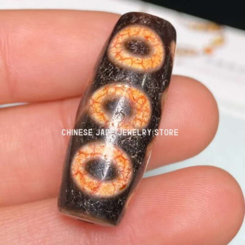 

Ancient Tibetan DZI Beads Old Agate Lucky 5 Eye Totem Amulet Pendant GZI