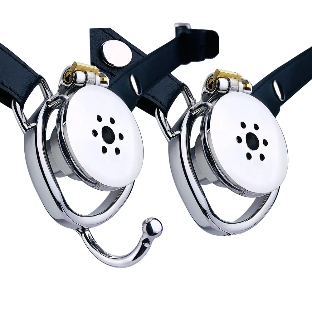 Penis Chastity Cage FRRK Negative Inverted Metal Chastity Cage Device With Band Belt Penis Restraints Lock Rings BDSM Alternative Toys Sissies Men