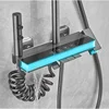 Ambient Lighting Piano Digital Bathroom Shower Set 12 Inch Rain Shower Head Brass Bathroom Faucet Hot Cold Digital Shower System 2