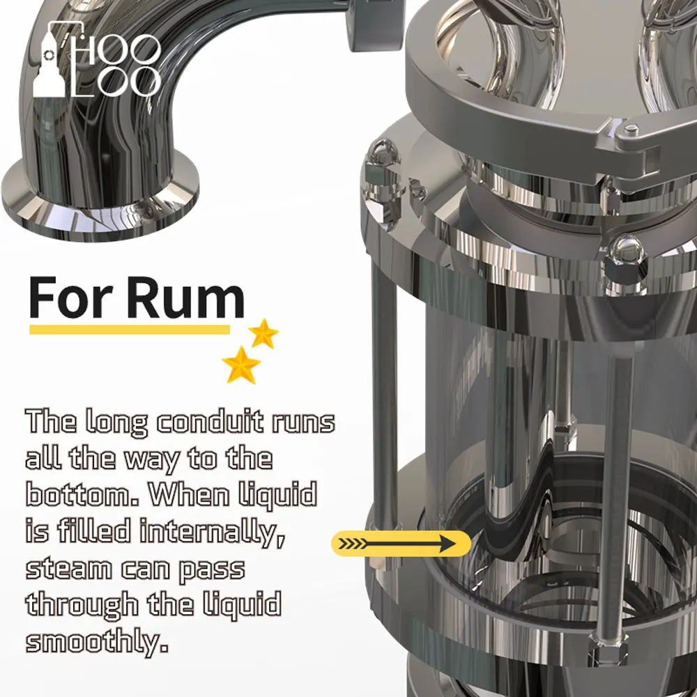 Stainless Steel Distiller HOOLOO 3&rdquo; 4&rdquo; Home Distiller Thumper Accessory Moonshine Still 304 Stainless Steel Suitable For Rum