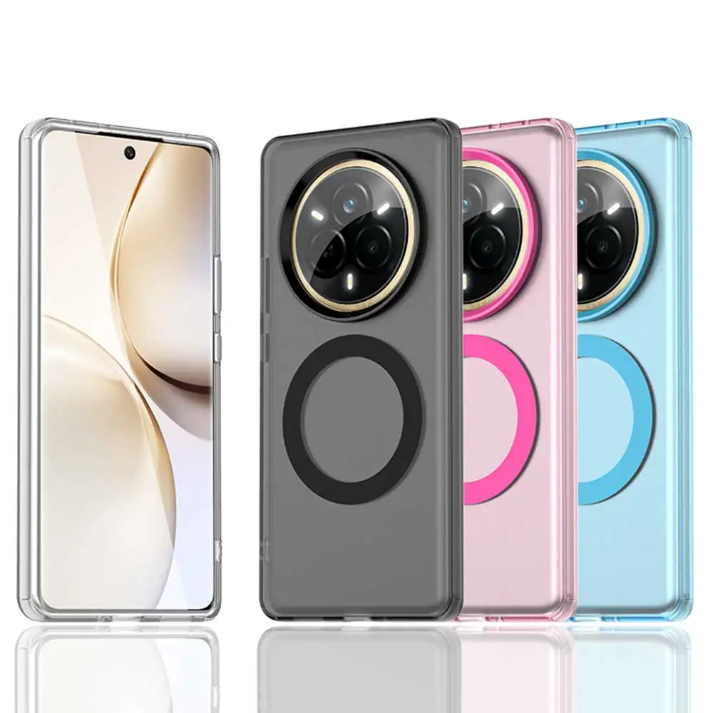 Magnetic Wireless Charging Case with Candy Colors and Transparent Back