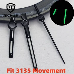 Silver Watch Hands with Green Luminous Coating - Premium Watch Accessories (Black)