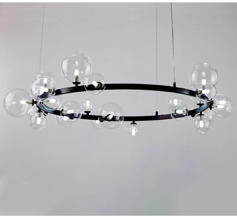 Nordic Designer Bubble Ball Dining Table Chandelier Restaurant Living Room Bar Creative Personality Glass Lighting Fixtures chandelier light