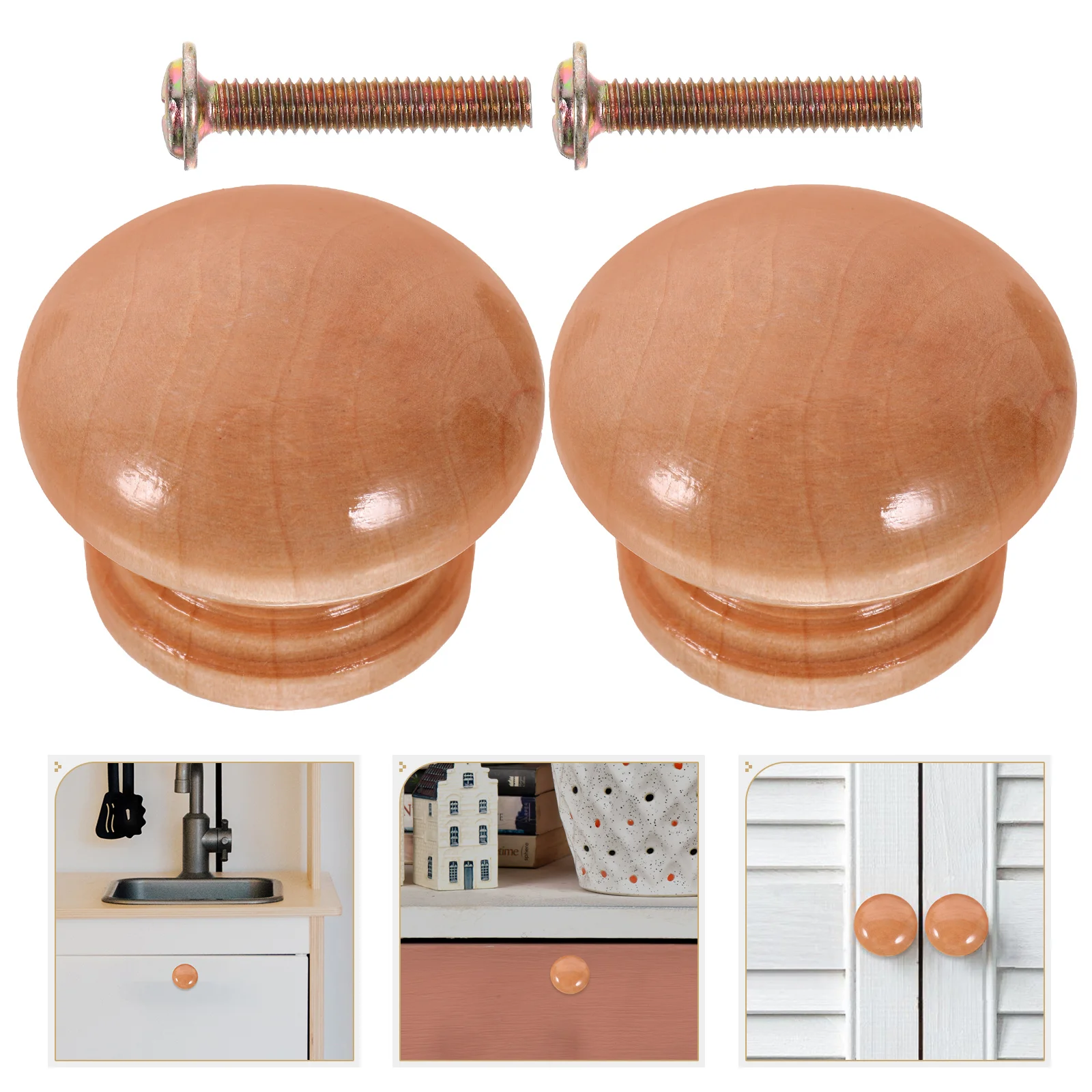 

20 Set of Dresser Knobs Round Wooden Knobs for Dresser Drawers Natural Wooden Drawer Pulls