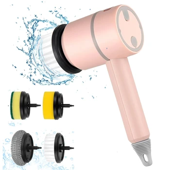 자동 무선 전기 식기 세척 브러시, USB 충전식 주방 욕조 타일 청소 브러시