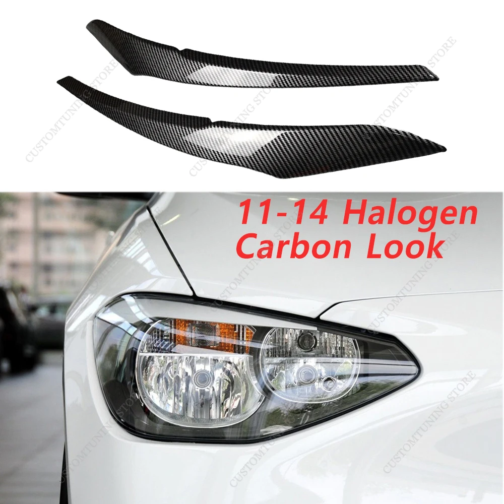 thumbnail image 1 of Para BMW F20 F21 2 piezas ABS brillante faros delanteros cejas malvadas párpados 116d 118i 120i 120d M135i M140i 2011-2019 Pre-Lci pegatinas 3D, 1 of 5