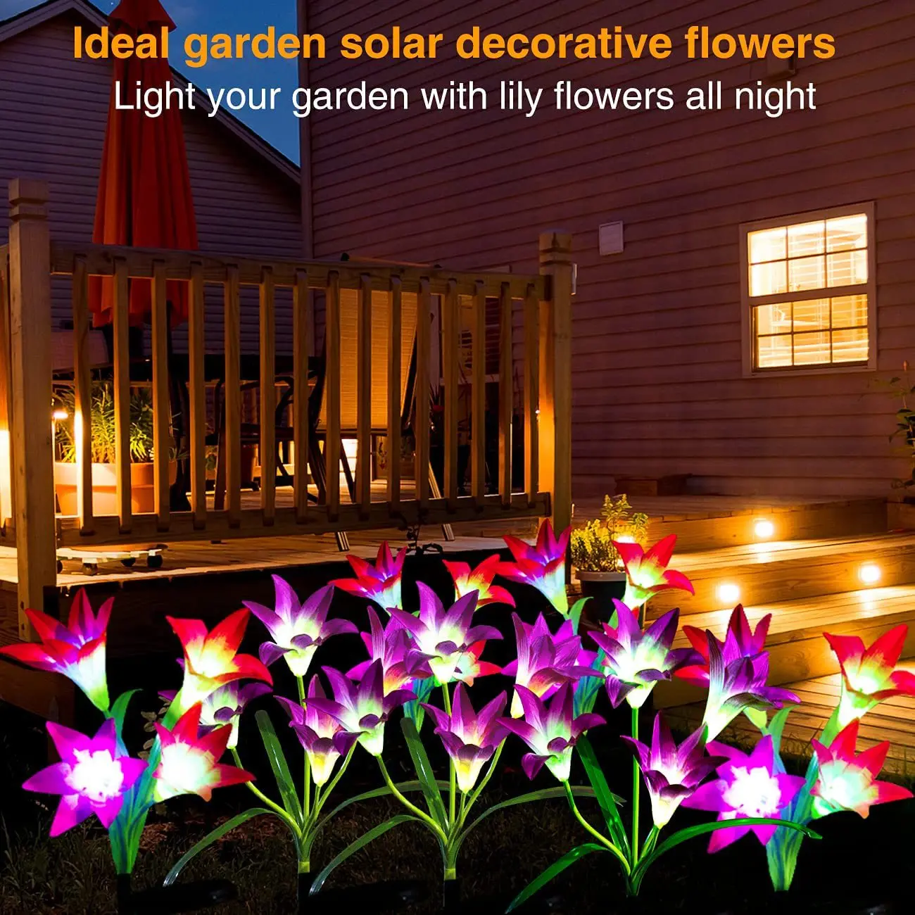 LED Solar Flower Light Waterproof Garden Landscape Lamp Outdoor